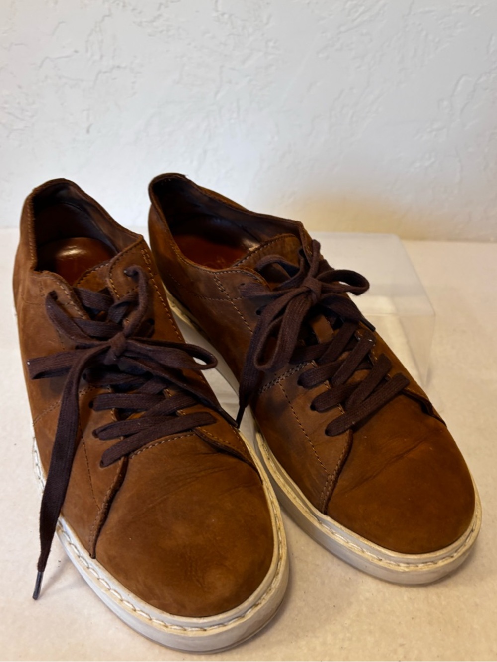 Frye‎ Leather Sneakers Brown Low Top Lace Up Casual Shoes Men 8